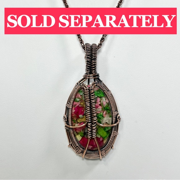 Oyster Turquoise & Mosaic Jasper Copper Gemstone Bangle ONLY - Picture 4 of 7